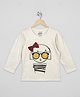 The Sandbox Clothing Co Cotton Knit Full Sleeves Girl Printed Tee - Beige