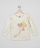 The Sandbox Clothing Co Cotton Woven Full Sleeves Hearts Printed Tee - Beige