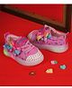 FEETWELL SHOES Polka Dots Designed Bow Applique Detailed LED Sneakers - Pink