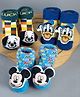 Yellow Bee Cotton Pack Of 3 Disney Mickey & Friends Featuring Characters 3D Applique Detailed Anti Skid Socks - Multi Colour