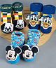 Yellow Bee Disney Pack Of 3 Cotton Mickey Mouse, Donald Duck & Lucky Dog Applique Detailed 3D Socks - Multi Color