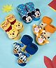 Yellow Bee Disney Pack of 4 Cotton Mickey Mouse, Donald Duck, Tigger & Winnie the Pooh 3 Applique Detailed 3D Socks - Multi Color