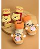 Yellow Bee Disney Pack of 2 Cotton Tigger & Winnie the Pooh Applique Detailed 3D Socks - Multi Color