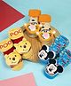 Yellow Bee Disney Pack of 3 Cotton Mickey Mouse, Tigger & Winnie the Pooh Applique Detailed 3D Socks - Multi Color