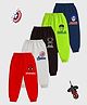 KUCHIPOO Cotton Blend Knit Pack Of 5 Marvels Avengers Featuring Superheroes Printed Pajamas - Red Grey Black Green & Blue