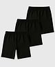 KUCHIPOO Cotton Blend Knit Pack Of 3 Solid Shorts - Black