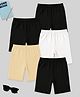 KUCHIPOO Cotton Blend Knit Pack Of 5 Solid Shorts - Black White & Biege