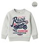 KUCHIPOO Fleece Knit Full Sleeves Bike & Typography Printed Light Winter Sweatshirt - Grey