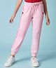 Arias Cotton 100% Knit Full Length Jogger With Bow and Piping Detailing - Pink