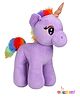 Bunniez Purple Unicorn Plush Toy, Soft Stuffed Animal with Rainbow Mane and Glittery Horn Purple - Height 30 cm