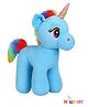 Bunniez Blue Unicorn Plush Toy, Soft Stuffed Animal with Rainbow Mane and Glittery Horn Blue - Height 30 cm