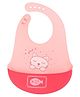 Bunniez Waterproof Silicone Bibs with Adjustable Snap Buttons for Infants & Toddlers, Fancy Design for 3+ months (Pink)