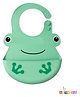 Bunniez Waterproof Silicone Bibs with Adjustable Snap Buttons for Infants & Toddlers, Fancy Design for 3+ months (Green)