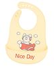 Bunniez Waterproof Silicone Bibs with Adjustable Snap Buttons for Infants & Toddlers, Fancy Design for 3+ months (Cream)