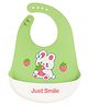 Bunniez Waterproof Silicone Bibs with Adjustable Snap Buttons for Infants & Toddlers, Fancy Design for 3+ months (Light Green)