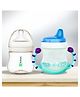 Kidbea Natural Baby Feeding Bottle, BPA-Free, Soft Nipple, Anti-Colic Design, 150 ml with Baby Feeding Sipper Cup Bottle | 200ml Wide Neck - Blue