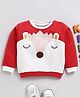 Wonderchild Full Sleeves Baby Animal Designed Light Winter Sweatshirt - Red