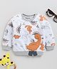 Wonderchild Full Sleeves Dinosaurs Printed Light Winter Sweatshirt - Grey