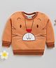 Wonderchild Full Sleeves Baby Animal Designed Light Winter Sweatshirt - Rust