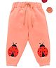 Wonderchild Fleece Woven Lady Bug Patch Detailed Pajama - Peach
