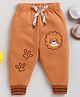 Wonderchild Fleece Woven Baby Animal Embroidered Joggers - Rust