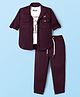 Dapper Dudes Full Sleeves Textured Shirt & Coordinating Pant With Typography Printed Tee Set - Wine