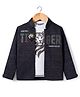 Dapper Dudes Full Sleeves Tiger Printed Jacket With Tee Set - Black