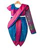 Bhartiya Paridhan Silk Woven with Half Puffed Sleeves Blouse And Zari Bordered Nauvari Saree - Royal Blue