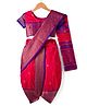 Bhartiya Paridhan Silk Woven Half Puffed Sleeves Saree with Motif Print - Dark Pink