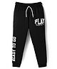 Evimo Single Jersey Knit Full Length Lounge Pant With Text Print - Black