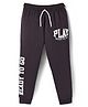 Evimo Single Jersey Knit Full Length Lounge Pant With Text Print - Charcoal Grey