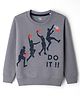 Evimo Looper Knit Full Sleeves Sweatshirt With Basketball Print - Grey