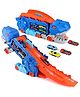 Vikrida Dinosaur Track Truck Toy for Boys  2-Layer Transformable Dinosaur Transport Carrier Truck with 2 Diecast Race Cars
