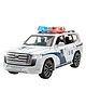 Magicwand 1:24 Scale Die-Cast Zinc Alloy Toyata Prrado LC-300 with 6 Openable Doors,Lights,Music & Pull Back ActionPolice SUVWhite  Pack of 1