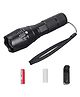 Magicwand Water Proof Rechargeable Led Zoom Flash Torch Light with Universal Battery Charger & BoxPack of 1 Torch Black