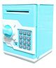Magicwand Plastic Money Safe Kids Piggy Savings Bank with Electronic LockPack of 1 Sky Blue ?? White