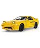 Magicwand 1:24 Scale Die-Cast Metal M.A.Z.D.A RX7Large  Car with 4 Openable Doors,Pull Back Action, Working Lights & Working SteeringYellow or White Pack of 1