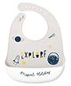 SAFE-O-KID Premium Silicone Baby Bib Lightweight, Foldable, Non-Toxic Bib with Spill-Proof, Adjustable, Soft, Easy-to-Clean Feeding Bib for toddlers - Light Grey