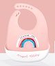 SAFE-O-KID Premium Silicone Baby Bib Lightweight, Foldable, Non-Toxic Bib with Spill-Proof, Adjustable, Soft, Easy-to-Clean Feeding Bib for toddlers, Pink