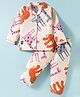 Enfance Core Full Sleeves Animals Printed Coordinating Night Suit Set - Cream