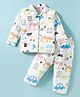 Enfance Core Full Sleeves Vehicles Printed Coordinating Night Suit Set - Green