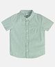 MINI KLUB Cotton Woven Half Sleeves Striped Shirt - White & Green