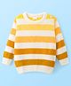 Babyhug Knit Full Sleeves Pullover Sweater with Stripes - Yellow