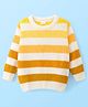 Babyhug Knit Full Sleeves Pullover Sweater with Stripes - Yellow