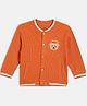 MINI KLUB Cotton Blend Knit Full Sleeves Teddy Bear Patch Detailed Light Winter Jacket - Orange