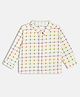 MINI KLUB Cotton Knit Full Sleeves Gingham Checked Shirt - White