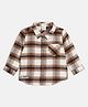 MINI KLUB Cotton Woven Full Sleeves Checked Shirt - White & Brown