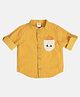 MINI KLUB Cotton Woven Full Sleeves Striped & Abstract Detailed Shirt - Yellow
