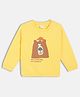 MINI KLUB Cotton Knit Full Sleeves Text & Bear Printed Sweatshirt - Mustard