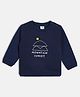 MINI KLUB Cotton Knit Full Sleeves Typography Printed Sweatshirt - Navy Blue